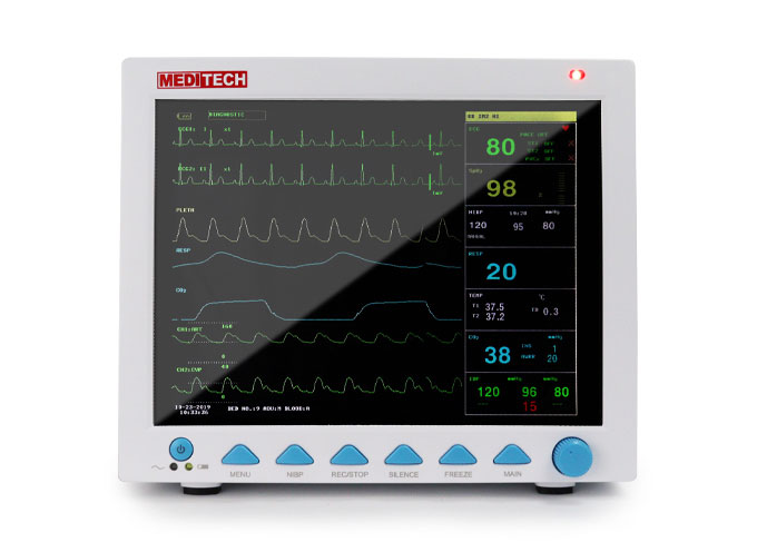  Meditech Monitor Ασθενή ECG, SPO2, NIBP, RESP, TEMP, PR.