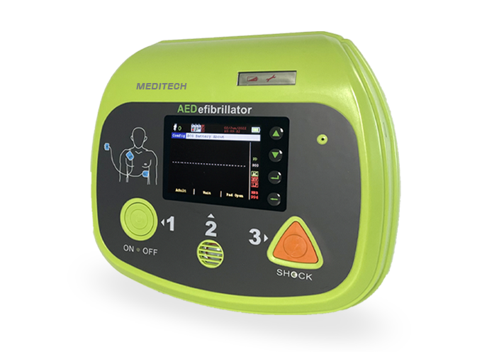 Automated External Defibrillator AED with ECG Monitor and CPR